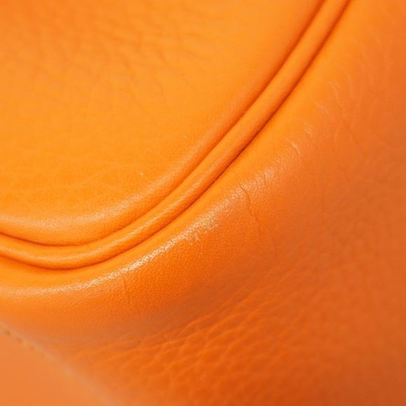 Hermes Handbag Lindy 26 Taurillon Cles Mance Orange Currie Silver Hardware □P - Picture 6 of 10
